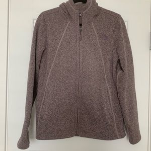Purple North Face Sweater Jacket with Hood